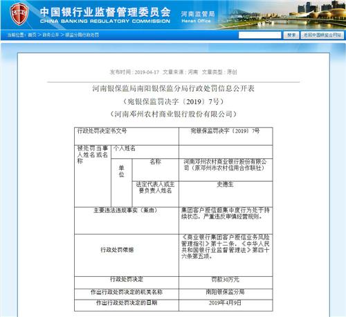 河南银保监局2019年4月17日通报